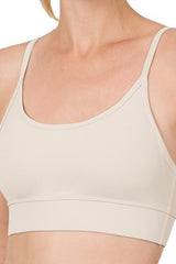 ATHLETIC ADJUSTABLE STRAP BRALETTE WITH REMOVABLE PADS