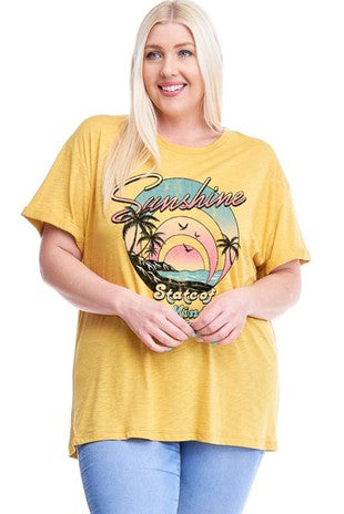 CURVY SHORT SLEEVE SUNSHINE STATE OF MIND TEE