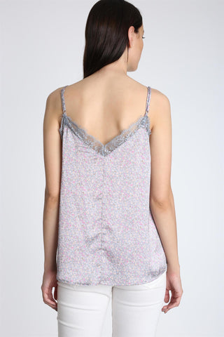 FLORAL PRINT LACE TRIM CAMISOLE