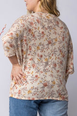 CURVY FLORAL DOLMAN SLEEVE TOP