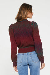 BROOKE LONG SLEEVE MULTI COLOR CABLE KNIT SWEATER