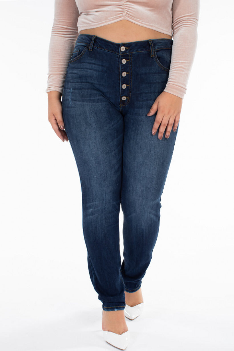 CURVY HIGHRISE SUPER SKINNY BUTTON FLY