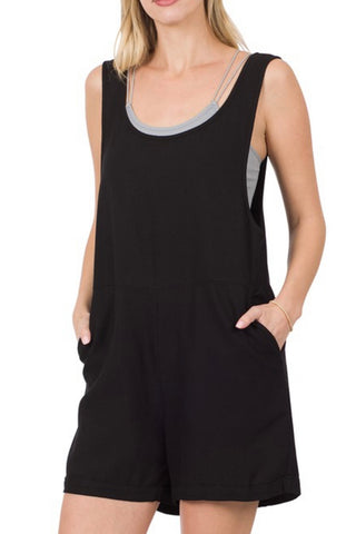 SLEEVELESS ROMPER WITH POCKETS