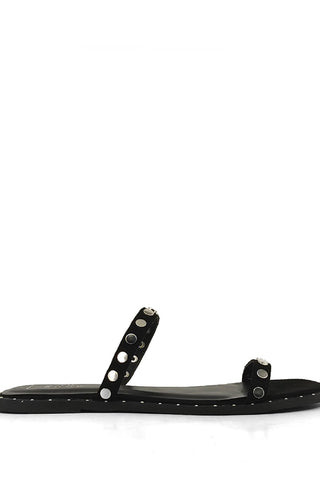 CAMILLE DOUBLE SKINNY STRAP WITH STUDS SANDALS