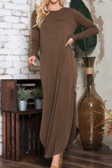 LONG SLEEVE MAXI WITH SIDE SLITS