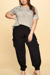 CURVY RELAXED FIT CARGO JOGGERS