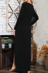 LONG SLEEVE MAXI WITH SIDE SLITS