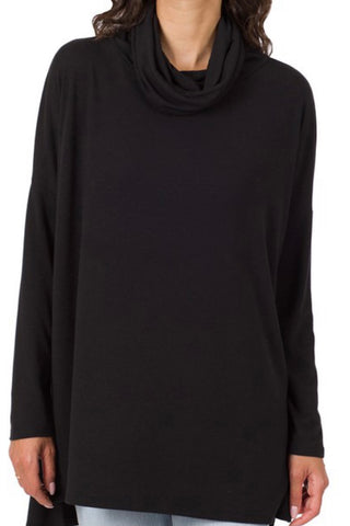 LONG SLEEVE KNIT COWL NECK TUNIC