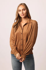 BIRGIT SUEDE LONG SLEEVE TOP