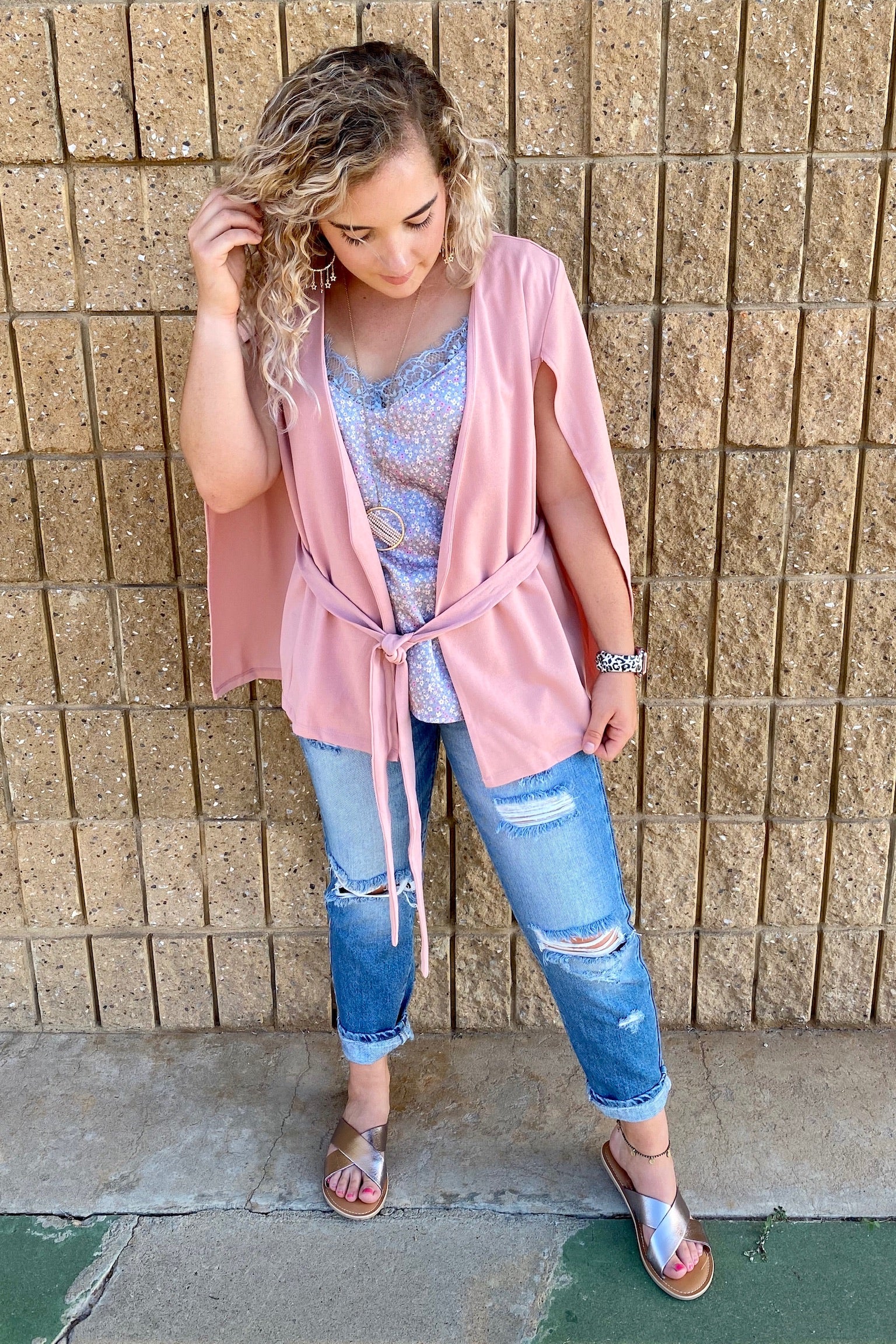 CAPE JACKET WITH BELT