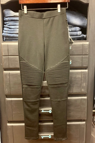 MOTO LEGGING W/SLANT KNEE CUT