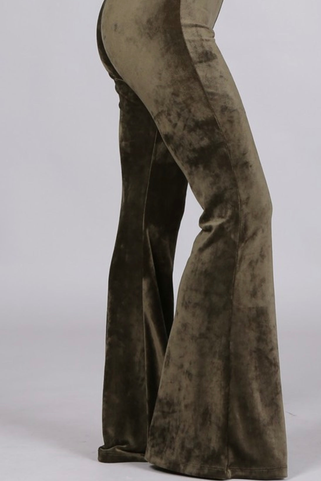 FIT AND FLARE VELVET PANTS