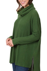 BRUSHED THERMAL WAFFLE COWL NECK HILO