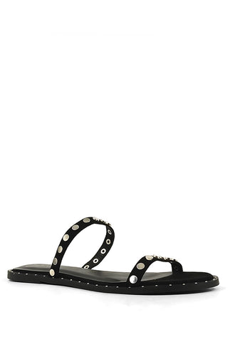 CAMILLE DOUBLE SKINNY STRAP WITH STUDS SANDALS