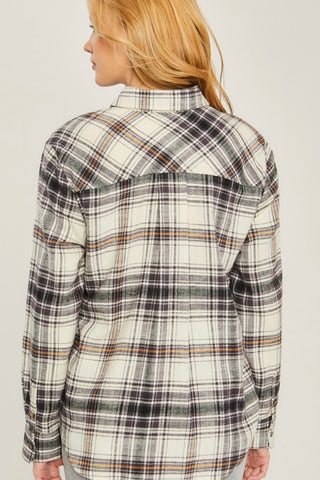 LONG SLEEVE BUTTON DOWN PLAID FLANNEL