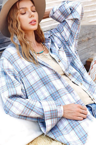 LONG SLEEVE PLAID FLANNEL BUTTON DOWN SHIRT