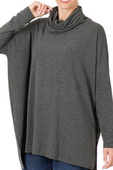 COWL NECK LONG SLEEVE  HILO TOP