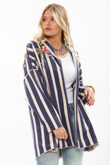 CRAFTED STRIPE JACKET WITH EMBROIDERY